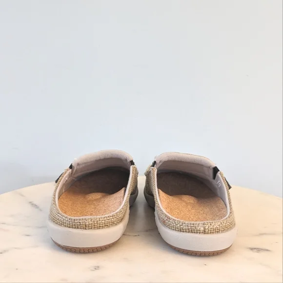 Spenco Siesta Tan Woven Slide Clogs Casual Comfort Shoes - Picture 10 of 14